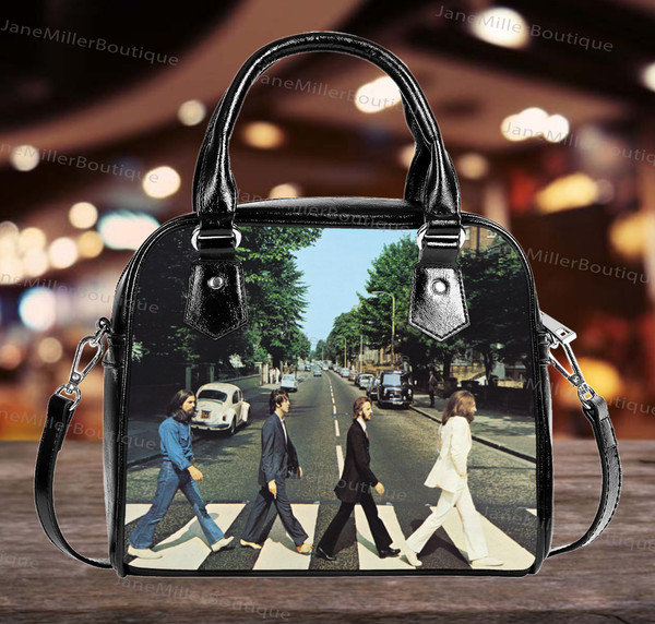 The Beatles Rock Band Leather Bag, Rock Music Handbag, Custom Leather Bag, Woman Shoulder Bag, Crossbody Bag, Shopping Bag, Handmade Bag - 3.jpg