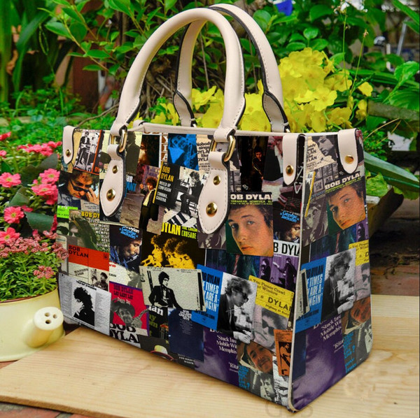 Bob dylan women leather hand bag, Bob dylan Lovers Handbag, Custom Leather Bag, Music Woman Handbag, Personalized Bag, Shopping Bag - 2.jpg