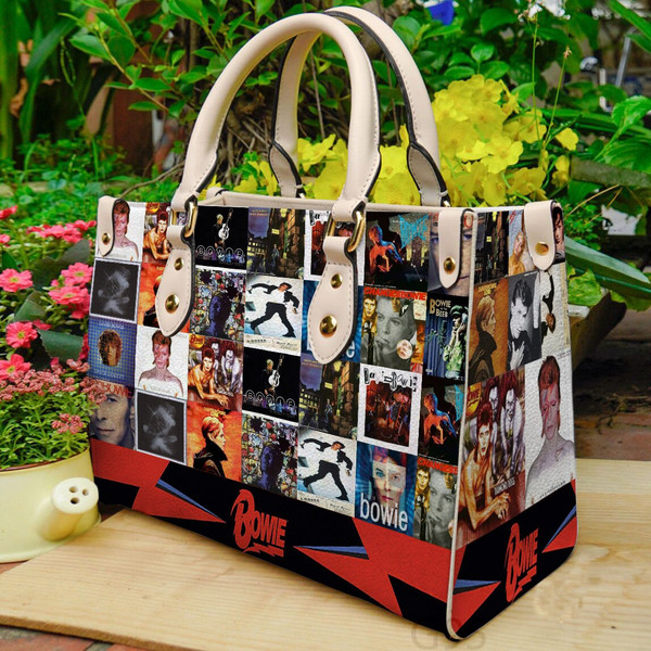 David bowie leather hand bag, David bowie Lovers Handbag, Custom women Leather Bag, Music Woman Handbag, Personalized Bag, Shopping Bag - 1.jpg
