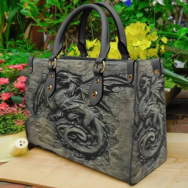 Dragon Stone Land Women leather Bag Handbag,Dragon Stone Woman Handbag,Dragon Stone Women Bag and Purses,Custom Leather Bag Shopping Handbag - 1.jpg