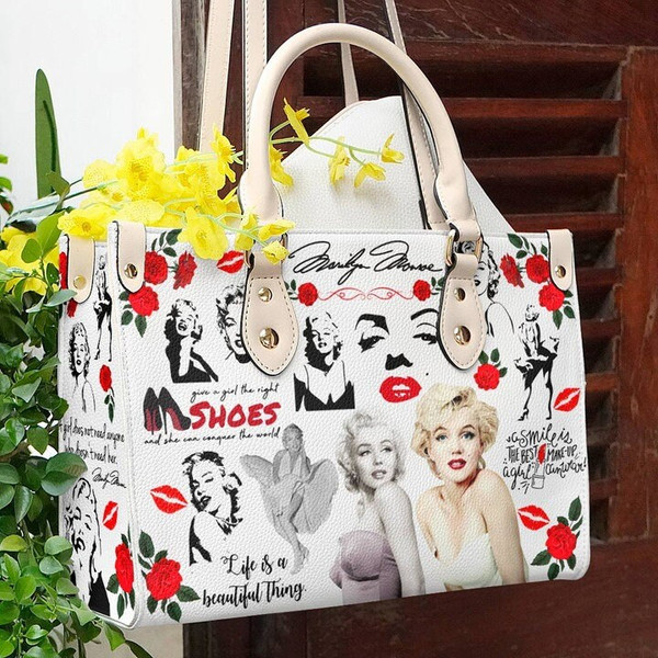Marilyn Monroe Leather Bags, Marilyn Monroe Lovers Handbag, Marilyn Monroe Bag And Purses, Custom Leather Bags, Handmade Bag, Women Handbag - 1.jpg