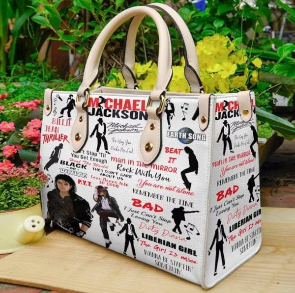 Michael Jackson Leather Hand Bag, King Of Pop Bags And Purses, Michael Jackson Lovers Handbag,Custom Leather Bag,Handmade Bag,Shopping Bag - 1.jpg
