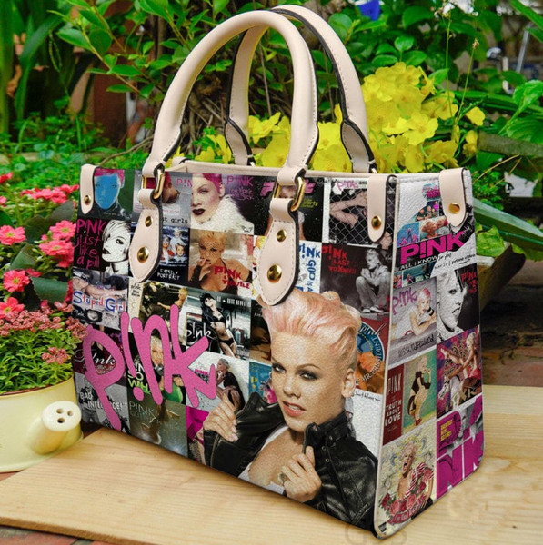 Pink P!nk Music Singer women leather hand bag, Pink Woman Handbag, Pink Summer Carnival Women Handbag, Custom Leather Bag, Personalized Bag - 1.jpg