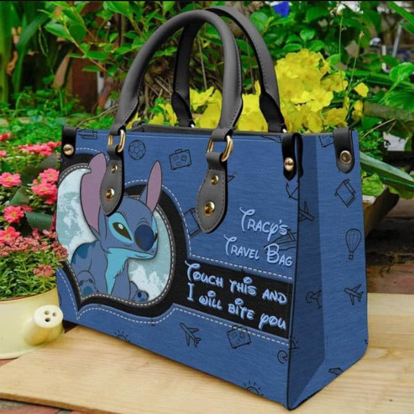 Touch This and I Will Bite You Handbag, Stitch Leather Bags,Lilo and Stitch,Stitch Bags And Purses,Stitch Lover's Handbag,Custom Leather Bag - 1.jpg