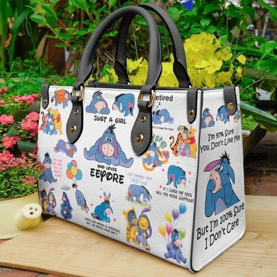 Winnie The Pooh Eeyore Women leather hand bag,Eeyore Woman Handbag,Eeyore Lover's Handbag,Custom Leather Bag,Personalized Bag,Shopping Bag - 2.jpg