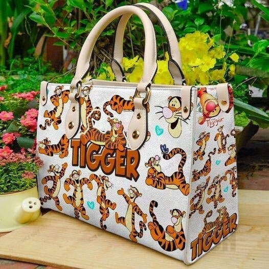 Winnie The Pooh Tigger Women leather hand bag,Tigger Woman Handbag,Tigger Lover's Handbag,Custom Leather Bag,Personalized Bag,Shopping Bag - 1.jpg