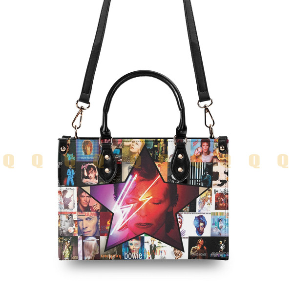 Vintage David Bowie Handbag,David Bowie Leather Bag,David Bowie Leather handbag,Music Leather Handbag,Crossbody Bag,Teacher bag,Singer bag - 4.jpg