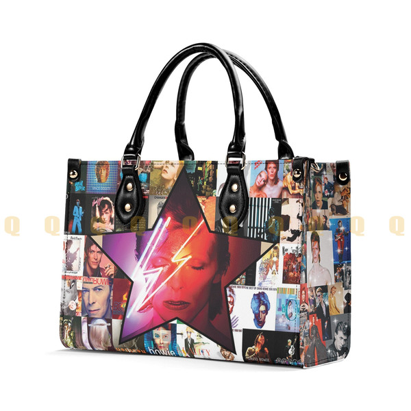 Vintage David Bowie Handbag,David Bowie Leather Bag,David Bowie Leather handbag,Music Leather Handbag,Crossbody Bag,Teacher bag,Singer bag - 5.jpg