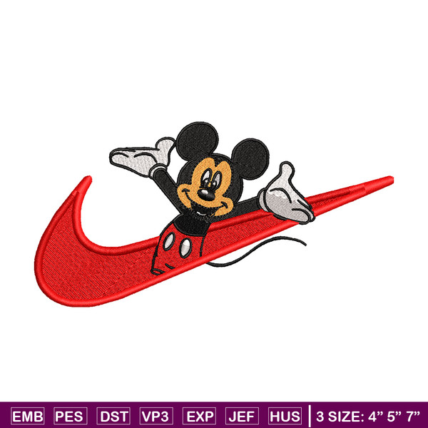 Mickey mouse Nike embroidery design, Disney embroidery, Nike design, cartoon design, cartoon shirt, Digital download.jpg