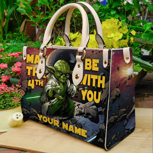 Baby Yoda Leather HandBag , Star Wars Handbag ,May The 4th Be With You, Travel handbag, Teacher Handbag,Handmade Bag,Custom Bag,Vintage Bags - 1.jpg