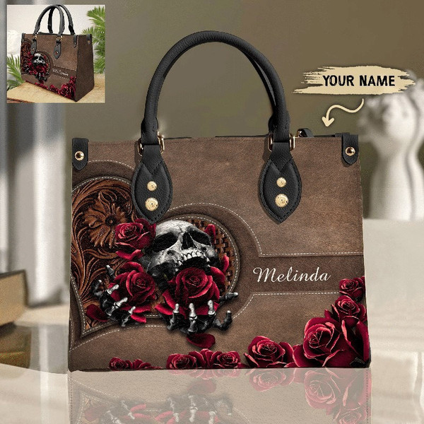 Personalized Skull Leather Handbag ,Tote Bag,Leather Tote For Women Leather handBag,Handmade Bag,Custom Bag,Vintage Bags - 1.jpg