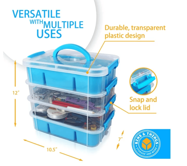 Bins Things Blue 2 Trays Stackable Storage Container & Organizers