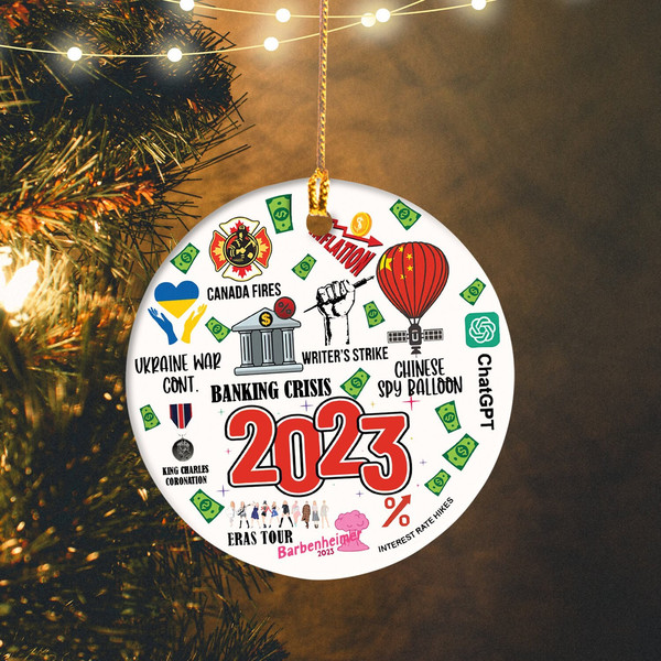 2023 Christmas Ornaments, Major Events Ornament, Year to Remember Ornament, Commemorative Ornament, Christmas Decor, Gift for Friends Family - 1.jpg