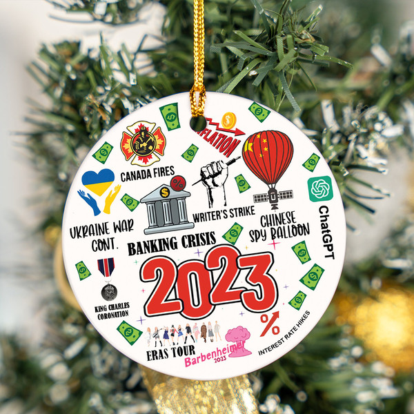 2023 Christmas Ornaments, Major Events Ornament, Year to Remember Ornament, Commemorative Ornament, Christmas Decor, Gift for Friends Family - 4.jpg