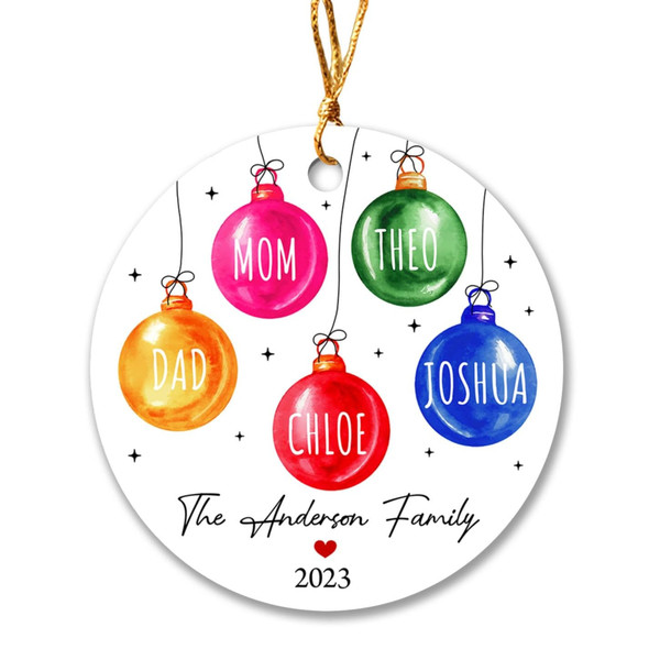 2023 Personalized Balloon Family Christmas Ornaments, Family of Five Balloons Ornament Xmas 2023, Family Ornament Christmas Tree Decoration - 2.jpg