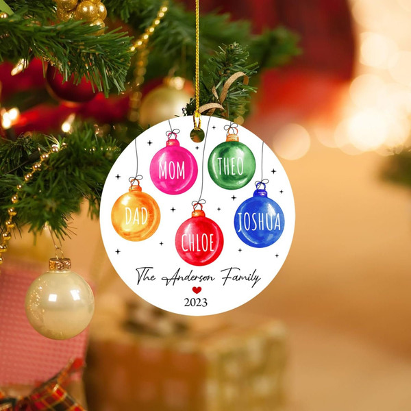 2023 Personalized Balloon Family Christmas Ornaments, Family of Five Balloons Ornament Xmas 2023, Family Ornament Christmas Tree Decoration - 3.jpg