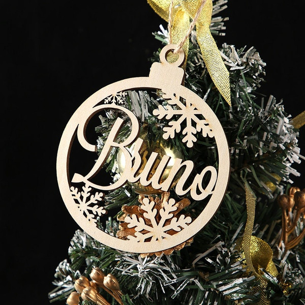 Custom Christmas Tree Baubles, Personalized Ornament Laser Cut Names Christmas Tree Decor, Custom Gift Tags Hanging, Name with Snowflake - 1.jpg