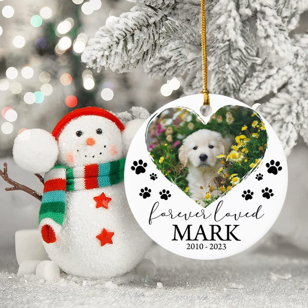 Custom Dog Photo Ornament 2023, Forever Loved Dog Christmas Ornament, Personalized Dog Christmas Photo Ornament, Memorial Gift to Pet Lover - 3.jpg