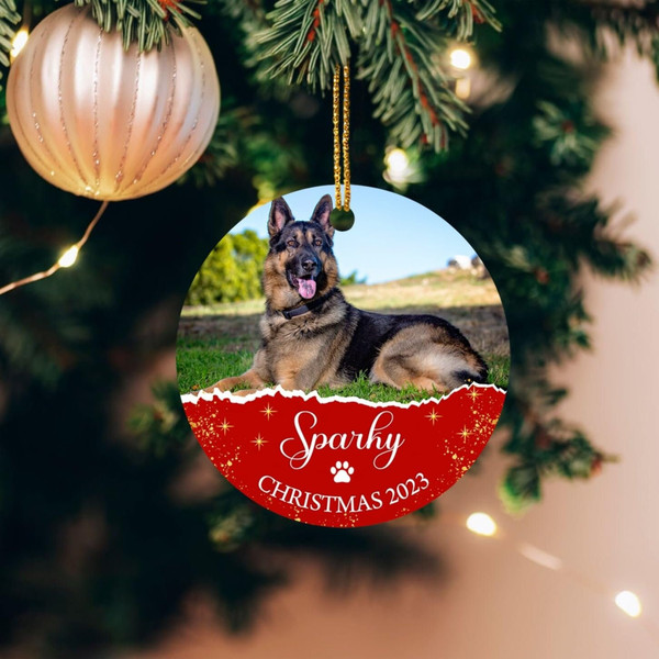 Custom Pet Christmas Ornament with Photo Name, Personalized Dog Christmas Photo Frame Ornament 2023, Add Picture Pet Dog Cat Ornament Gift - 1.jpg
