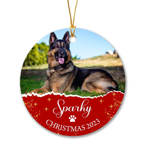 Custom Pet Christmas Ornament with Photo Name, Personalized Dog Christmas Photo Frame Ornament 2023, Add Picture Pet Dog Cat Ornament Gift - 2.jpg