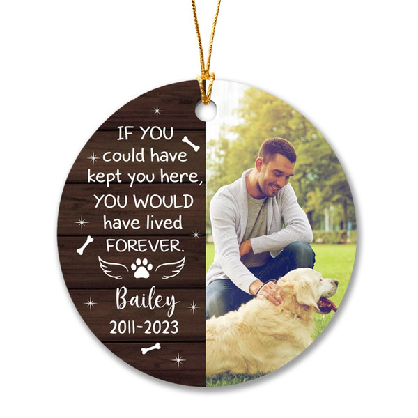 Personalized Dog Photo Memorial Christmas Ornament 2023, If Love Could Have Kept You Here Ornament, Custom Name Pet Remembrance Keepsake - 2.jpg