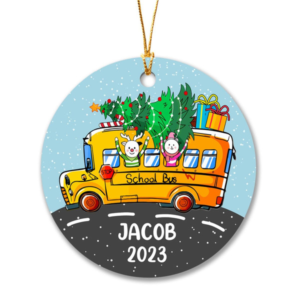 School Bus Driver Christmas Ornament, Personalized School Bus Driver Ornaments Xmas 2023, Bus Driver Ornament for Christmas Tree Decoration - 2.jpg