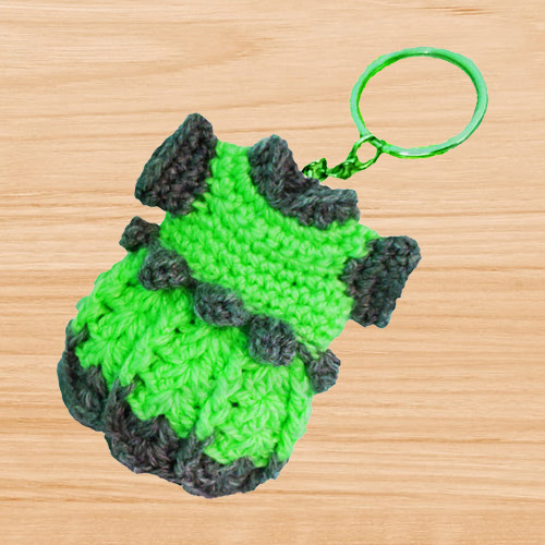 a crochet dress keychain pattern