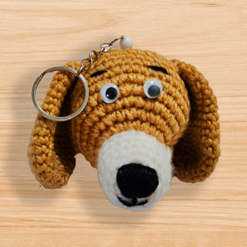 a crochet dog keychain pattern