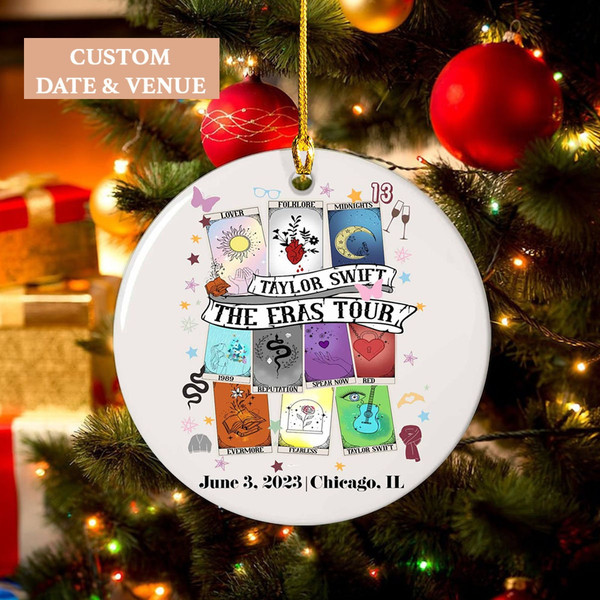 Custom TS The Era Tour Ornament, Memorabilia Remembrance Tree, Tour Midnights Ornament, Ornament Gifts, Taylor Eras Tour Fans Gift Christmas - 1.jpg