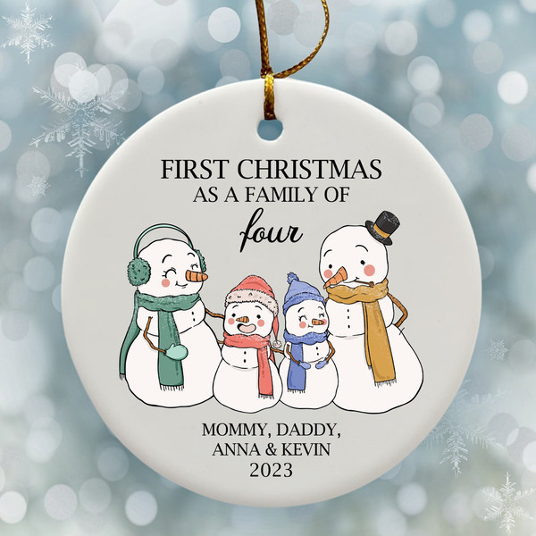 Personalized Family Keepsake, Family of Four Christmas Ornament, First Christmas As A Family Ornament,  New Family Ornament 2023 Christmas - 3.jpg