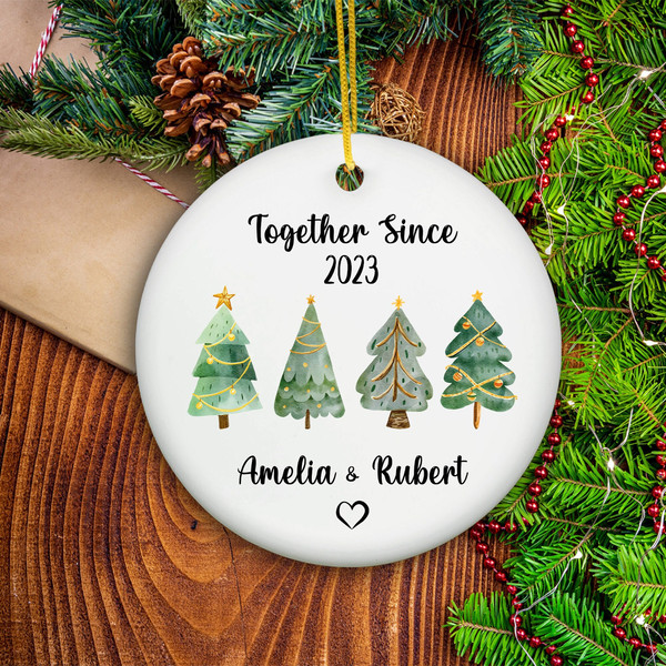 Together Since Husband Wife Christmas, Personalized Custom Anniversary Ornament, Christmas Ornament, Gift for Husband, Gift for Wife - 1.jpg