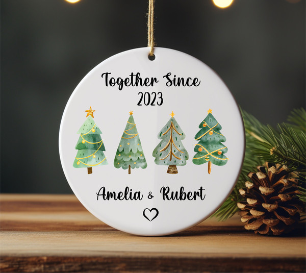 Together Since Husband Wife Christmas, Personalized Custom Anniversary Ornament, Christmas Ornament, Gift for Husband, Gift for Wife - 2.jpg