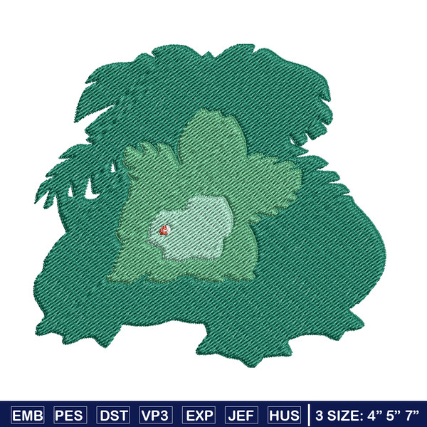 Bulbasaur embroidery design, Pokemon embroidery, Anime design, Embroidery shirt, Embroidery file, Digital download.jpg