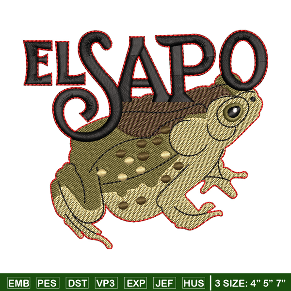 El sapo embroidery design, Logo embroidery, Embroidery file,Embroidery shirt, Emb design, Digital download.jpg