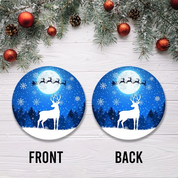 Christmas Deer Night Ornament Png, Round Christmas Ornament, PNG Instant Download, Xmas Ornament Sublimation Designs Downloads - 2.jpg
