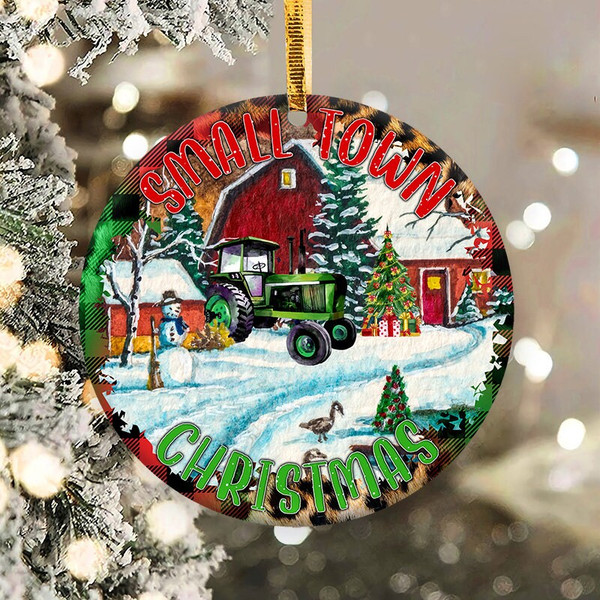 Small Town Christmas Ornament Png, Round Christmas Ornament, PNG Instant Download, Xmas Ornament Sublimation Designs Downloads - 1.jpg