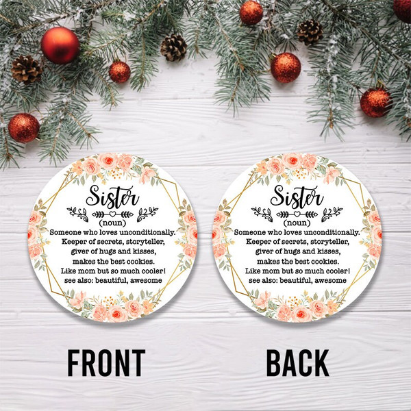 Sister Noun Ornament Png, Round Christmas Ornament, PNG Instant Download, Xmas Ornament Sublimation Designs Downloads - 3.jpg