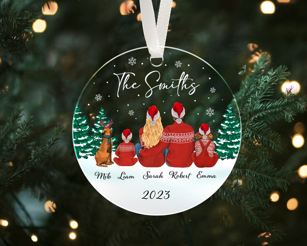 2023 Family Christmas Ornament, Custom Family Ornament, Family with Pets, Family with Dog Ornament, Family with Kids, Family Christmas Gift - 10.jpg