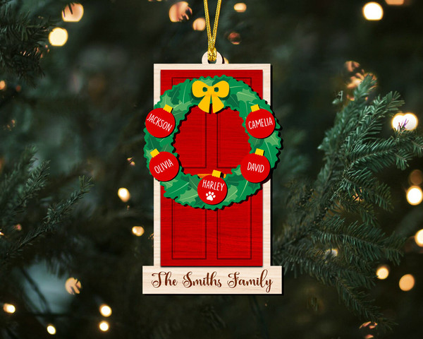 3D Christmas Door Ornament, Custom Family Christmas Ornament, Family Ornament, 2023 Christmas Ornament, Family Keepsake, Family Xmas Gifts - 3.jpg