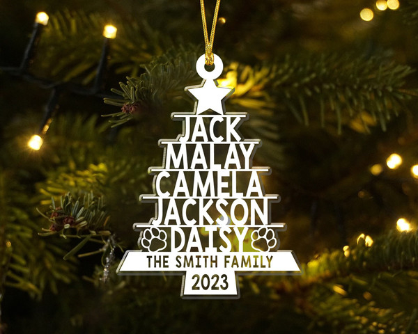 Custom Family Ornament, Family Name Christmas Tree Ornament, Family Name Tree Ornament, Christmas Tree Name, 2023 Christmas Ornament - 1.jpg