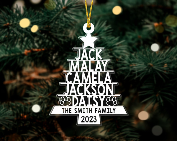Custom Family Ornament, Family Name Christmas Tree Ornament, Family Name Tree Ornament, Christmas Tree Name, 2023 Christmas Ornament - 2.jpg