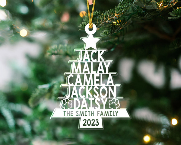 Custom Family Ornament, Family Name Christmas Tree Ornament, Family Name Tree Ornament, Christmas Tree Name, 2023 Christmas Ornament - 3.jpg