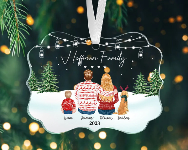 Custom Family with Pets Ornament, Couple with Pet Ornament, Custom Dog Ornament, Custom Family Portrait, 2023 Christmas Ornament Family Gift - 9.jpg