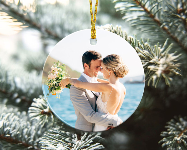 Custom Photo Ornament, Married Ornament, Engaged Ornament, Mr & Mrs Ornament, 2023 Christmas Ornament, Wedding Ornament, Couple Ornament - 3.jpg