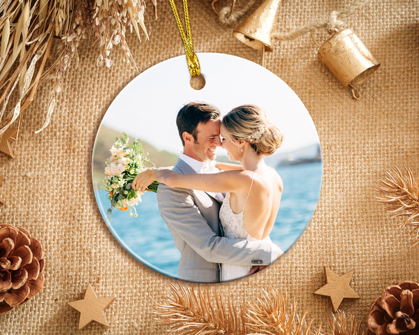 Custom Photo Ornament, Married Ornament, Engaged Ornament, Mr & Mrs Ornament, 2023 Christmas Ornament, Wedding Ornament, Couple Ornament - 4.jpg