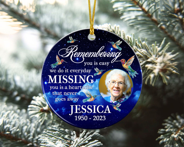 Personalized Memorial Christmas Ornament, Custom Memorial Photo Gifts, In Loving Memory, Custom Sympathy Gift, Loss Of Loved Ones Keepsake - 2.jpg