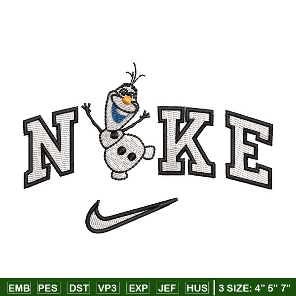 Nike x olaf embroidery design, Disney embroidery, Nike design, Embroidery shirt, Embroidery file, Digital download.jpg