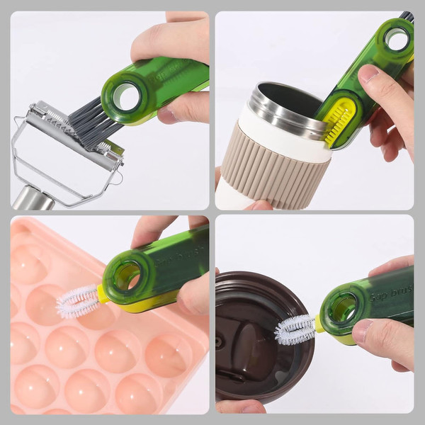 3 in 1 Multifunctional Cleaning Brush,(3Pcs) Cup Lid Cleaning
