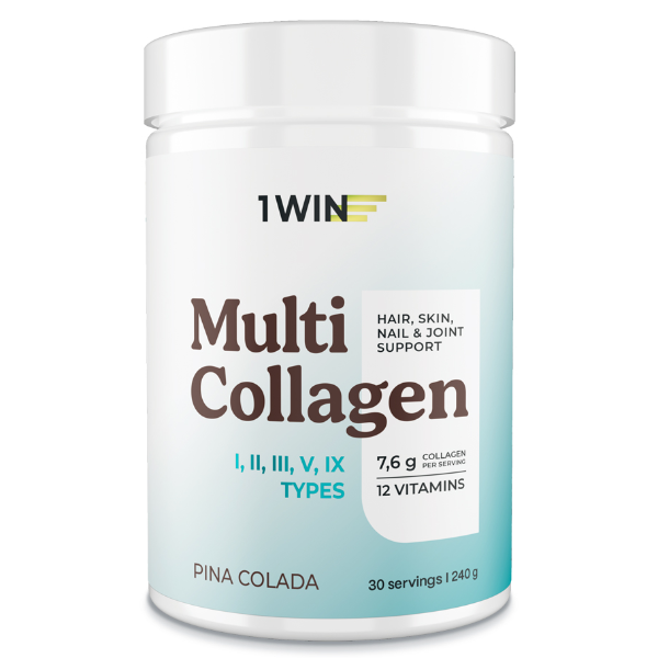 Multi Collagen I,II,III,V,IX types & Vitamins Pina Colada 240g / 0.53lb