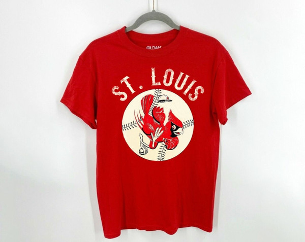 Vintage St Louis Baseball Mascot 90s Red Shirt, St Louis Bas - Inspire  Uplift